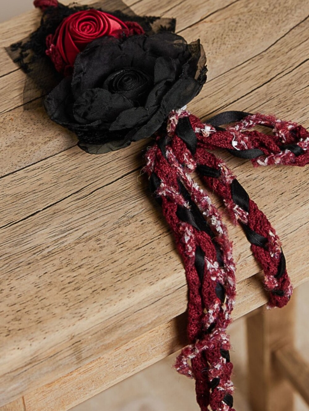 #1858 POL Midnight Romance Rose Boho Belt